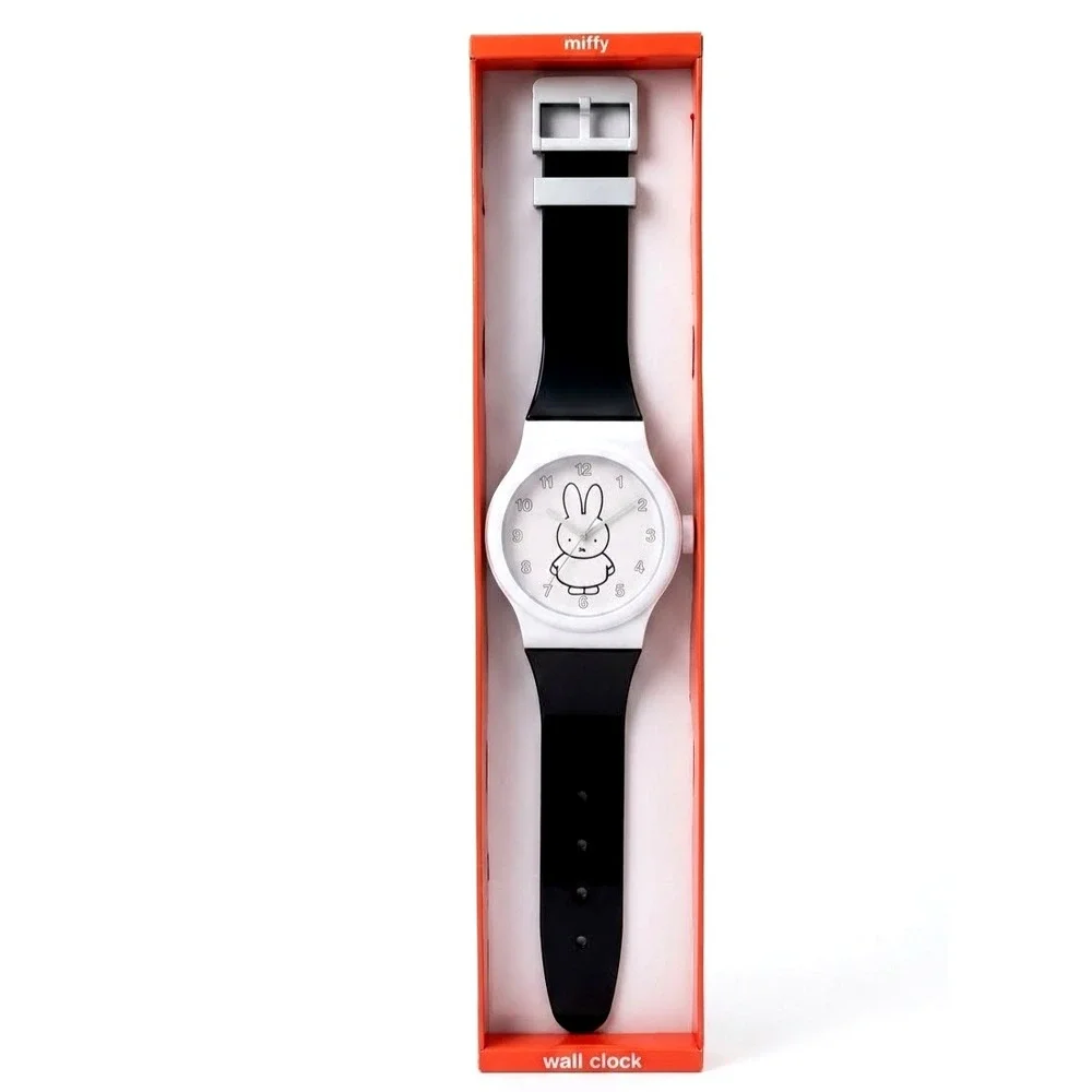 Miffy 36 In Long Wall Clock ~Wristwatch Design 36in×8 ~Black &White NIB